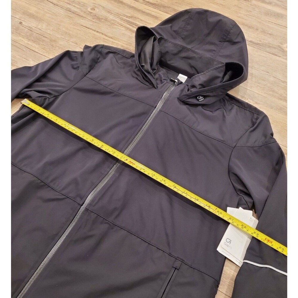 GAP Fit Hybrid Tech Hooded Full Zip Jacket Black Mens Sz XL NEW NWT $100 retail - Picture 8 of 16